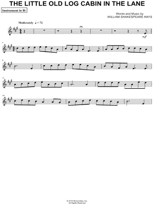 The Little Old Log Cabin in the Lane - Bb Instrument