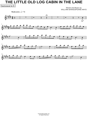 The Little Old Log Cabin in the Lane - Eb Instrument