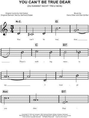 You Can't Be True, Dear