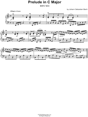 Prelude in C Major, BWV 933