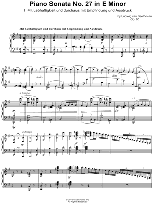 Piano Sonata No. 27 In E Minor: I. Mit Lebhaftigkeit…