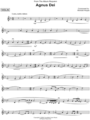 Requiem, VI. Agnus Dei - Violin part