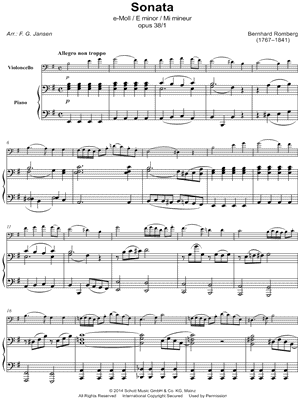 Sonata in E Minor, Op. 38, No. 1 - Cello & Piano