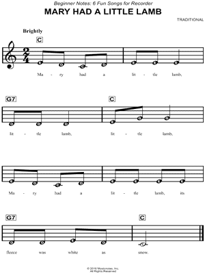 Six Fun Songs for Recorder