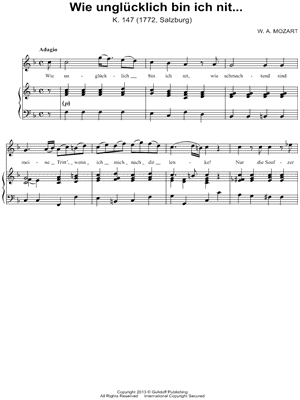 Wie unglücklich bin ich nit, K. 147