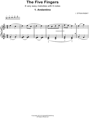 The Five Fingers (Les cinq doigts): 1. Andantino