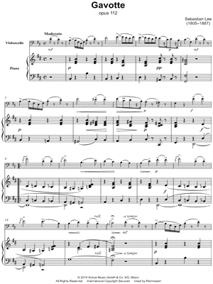 Gavotte No. 4, Op. 112 - Cello & Piano