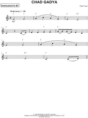 Chad Gadya - Bb Instrument