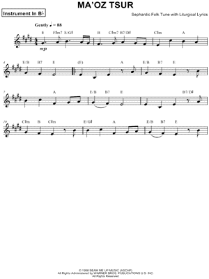 Ma'oz Tsur - Bb Instrument