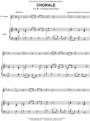 Chorale from the Anna Magdalena Notebook, BWV 299 - Trumpet & Piano