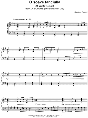 La bohème: Act I - "O soave fanciulla"