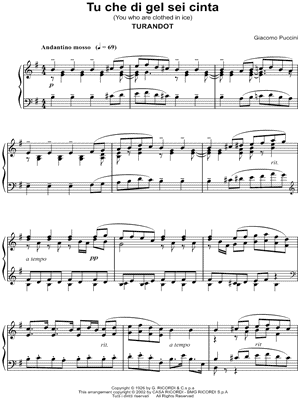 Turandot: Act III - "Tu che di gel sei cinta"