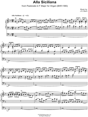 Pastorale in F Major, BWV 590: I. Alla Siciliana