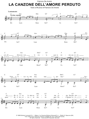 La canzone dell'amore perduto