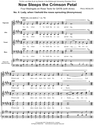 Now Sleeps the Crimson Petal: II. Lady, when I behold the roses sprouting