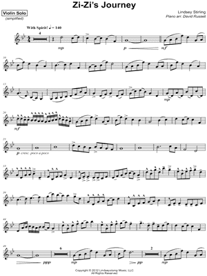 Zi-Zi's Journey - Violin Part [Simplified]