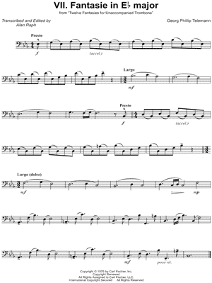 12 Fantasies for Unaccompanied Trombone, TWV 40:2-13: VII. Fantasie in Eb Major