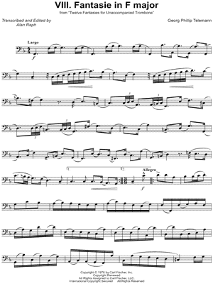 12 Fantasies for Unaccompanied Trombone, TWV 40:2-13: VIII. Fantasie in F Major