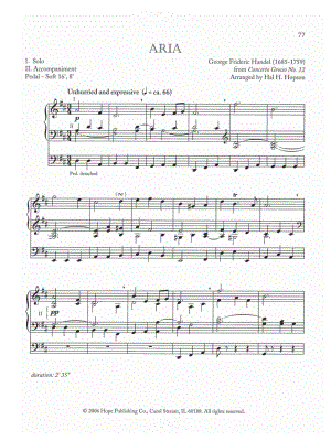 Aria from Concerto Grosso No. 12