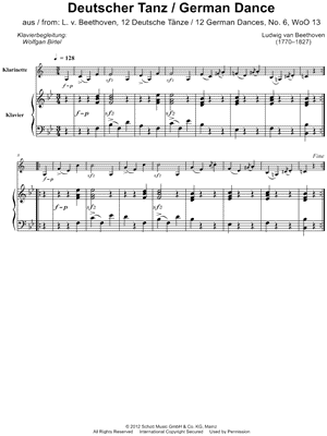 German Dance No. 6 - Clarinet & Piano