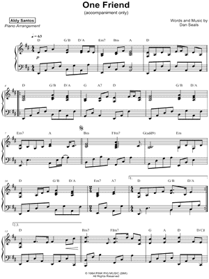 One Friend [accompaniment only]