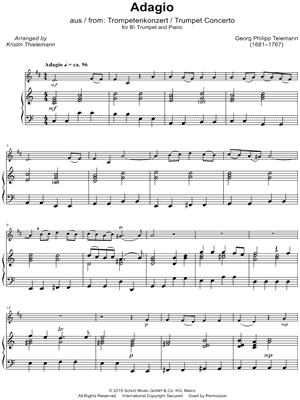 Adagio from Trumpet Concerto - Trumpet & Piano