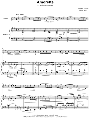 Amoretten, Op. 54: No. 5: Sehr innig - Violin & Piano