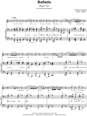 Ballada, Opus 15/1 - Violin & Piano