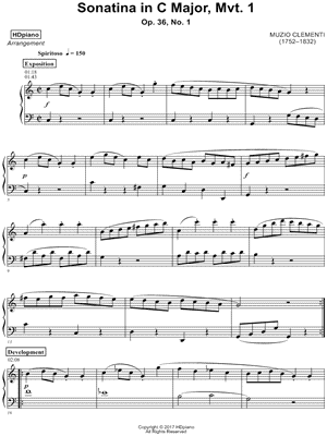 Sonatina in C Major, Mvt. 1