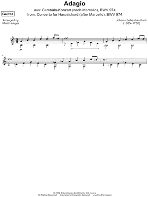 Concerto for Harpsichord (after Marcello), BWV 974 - Adagio [Excerpt]