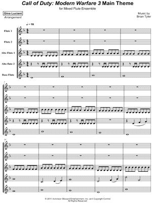 Call of Duty: Modern Warfare 3 Main Theme - Mixed Flute Ensemble