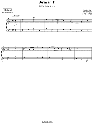 Aria in F, BWV Anh. II 131