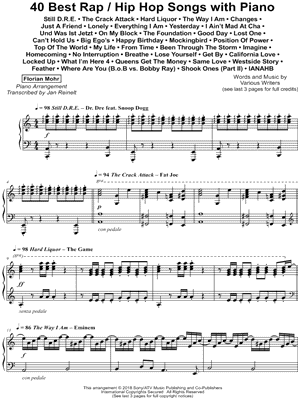 40 Best Rap / Hip Hop Songs with Piano