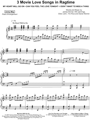 3 Movie Love Songs in Ragtime