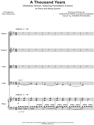 A Thousand Years (Wedding Version, feat. Pachelbel's Canon) - String Quartet & Piano