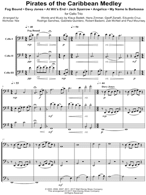 Pirates of the Caribbean Medley - Cello Trio