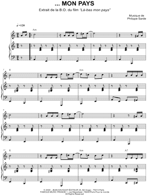 …Mon Pays - C Instrument & Piano