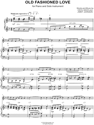 Old Fashioned Love - Piano Accompaniment
