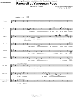 Farewell at Yangguan Pass - Flute Choir