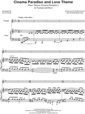 Cinema Paradiso and Love Theme - Trumpet & Piano