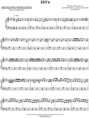 223's [Slow Easy Piano Tutorial]