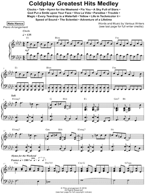 Coldplay Greatest Hits Medley