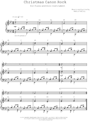 Christmas Canon Rock - Piano Accompaniment