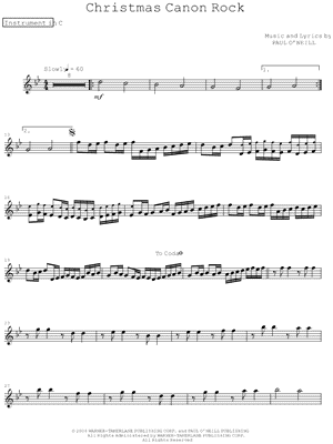 Christmas Canon Rock - C Instrument