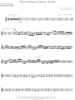 Christmas Canon Rock - Bb Instrument
