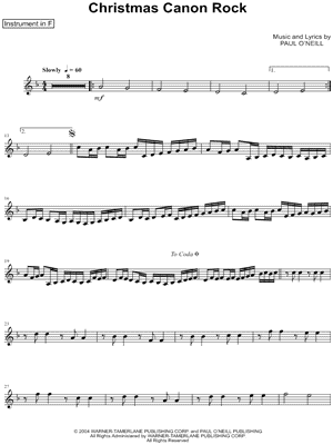 Christmas Canon Rock - F Instrument