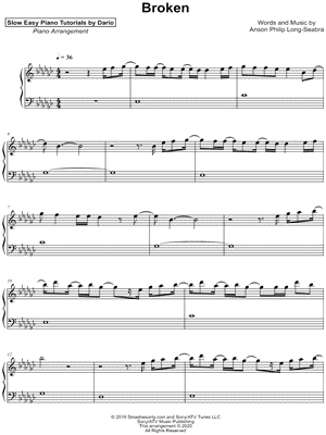 Broken [Slow Easy Piano Tutorial]