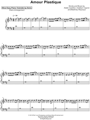 Amour plastique [Slow Easy Piano Tutorial]