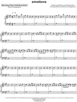 emotions [Slow Easy Piano Tutorial]