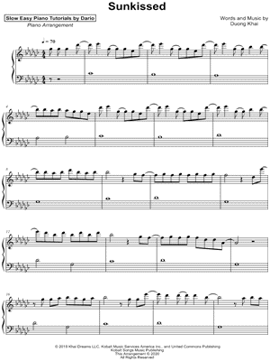 Sunkissed [Slow Easy Piano Tutorial]